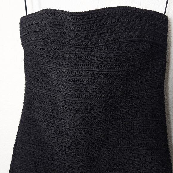 Cache Strapless Bodycon Dress Size 6 Black Sleek Minimalist Clubwear - Picture 3 of 8